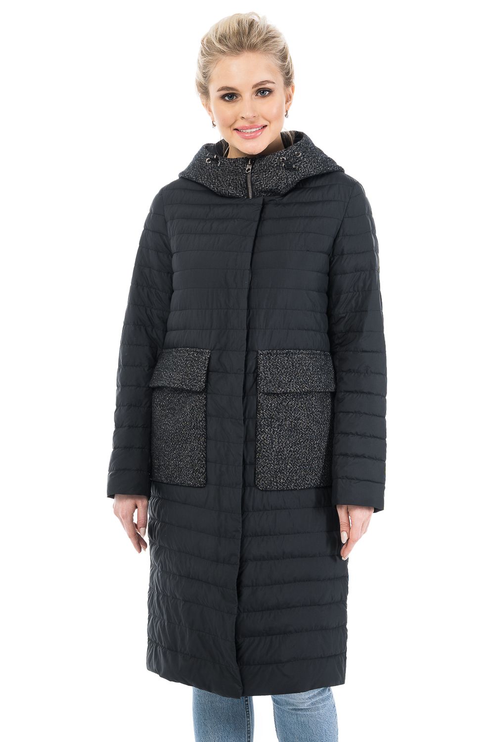 Пальто женское OHARA CC-20701 черное 44 RU