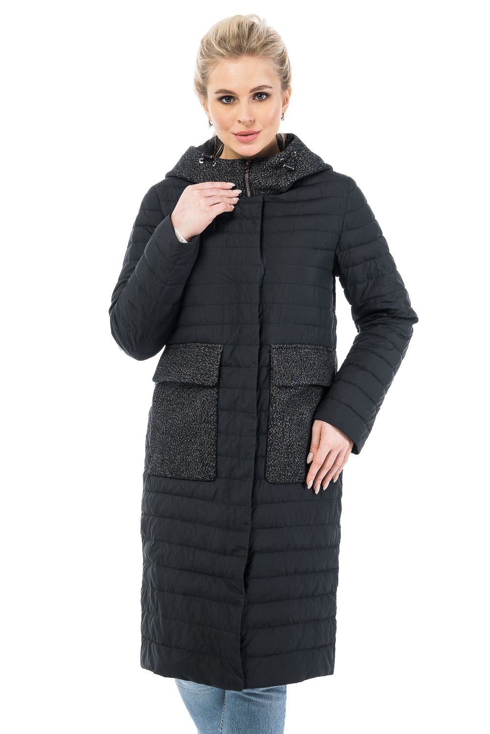 Пальто женское OHARA CC-20701 черное 52 RU
