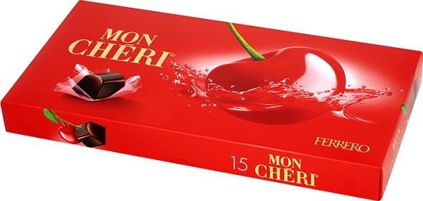 Конфеты Ferrero mon cheri из темного шоколада с цельной вишней и ликером 157.5 г