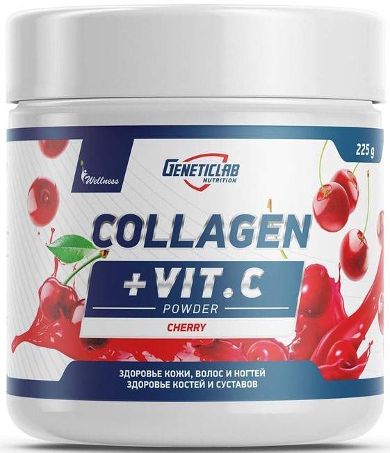 Geneticlab Collagen + vit.C 225 г Вишня - купить в Мегамаркет Москва, цена на Мегамаркет