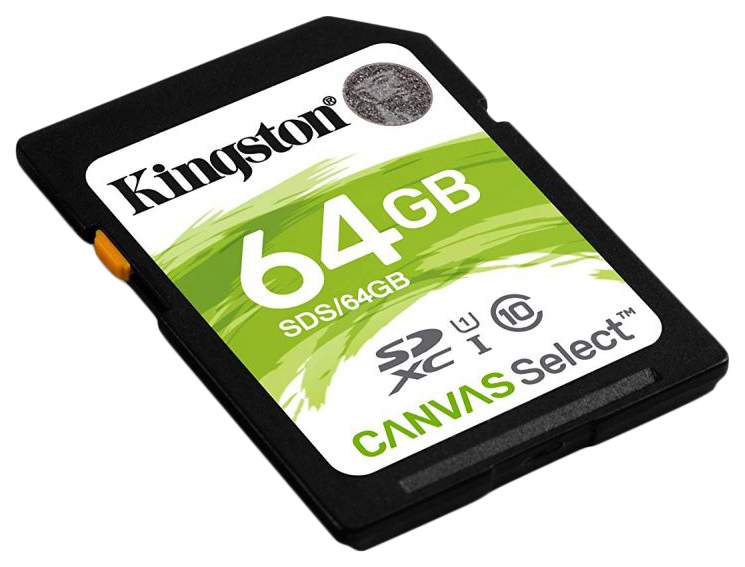 Карта памяти Kingston SDXC Canvas Select SDS 64GB