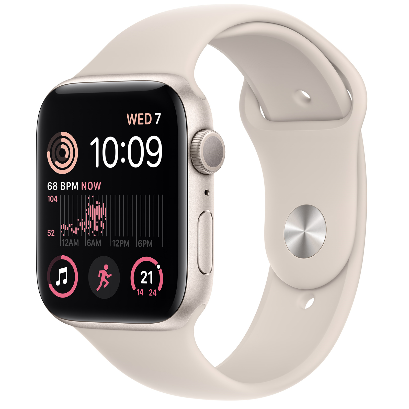 Смарт-часы Apple Watch SE 2nd 44 мм Starlight Aluminum Case Sport Band ML, купить в Москве, цены в интернет-магазинах на Мегамаркет