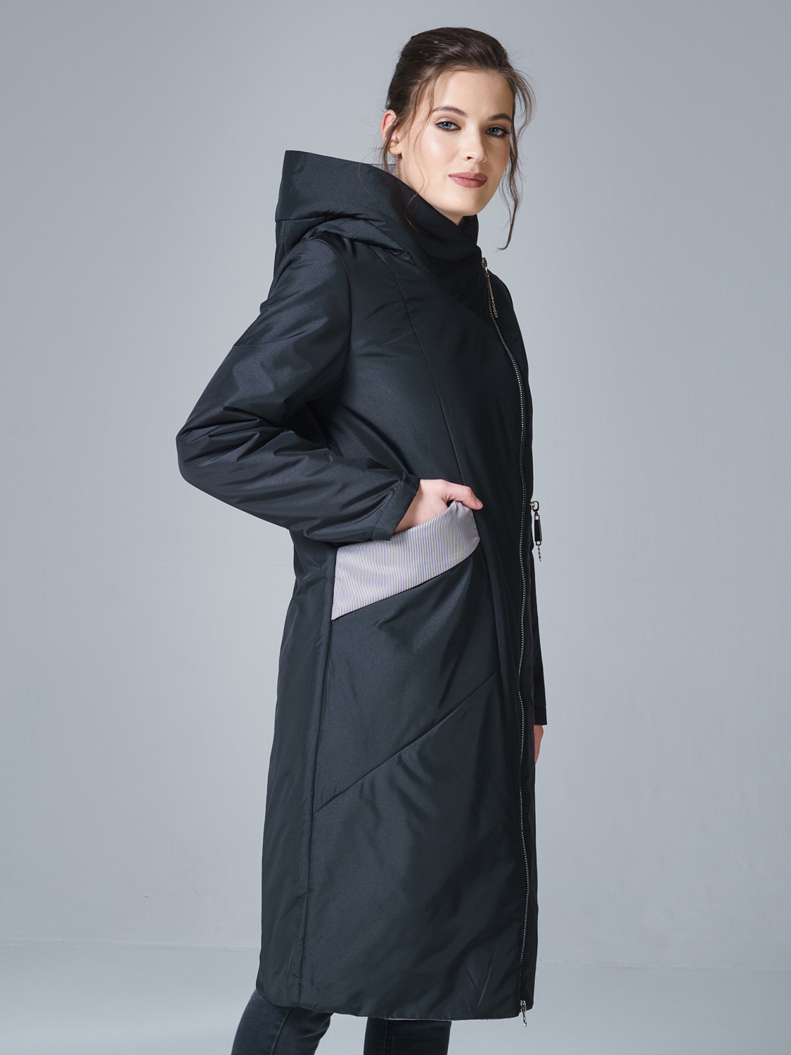 Пальто женское OHARA BYC-21722 черное 46 RU
