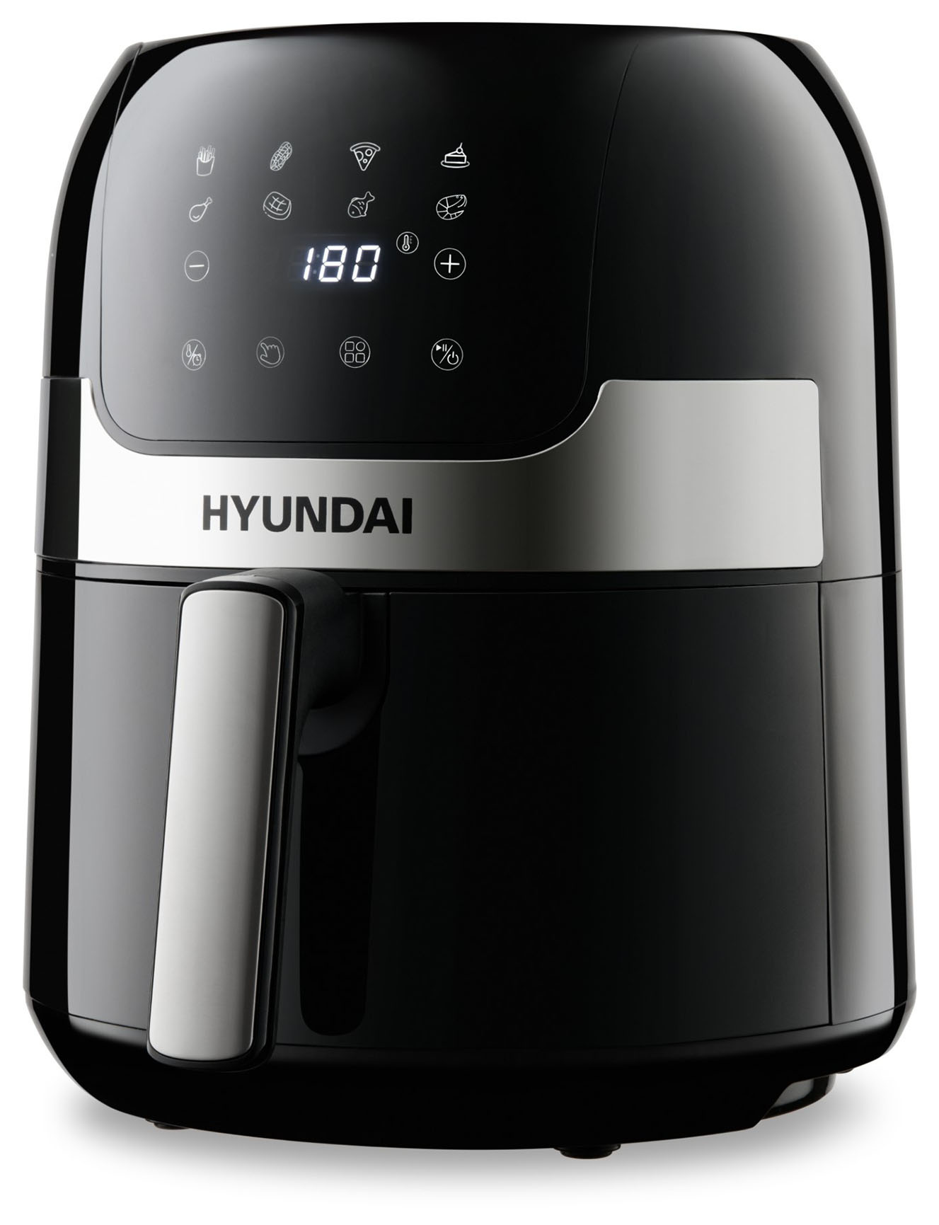 Аэрогриль HYUNDAI HYF-3555 черный, серебристый, купить в Москве, цены в интернет-магазинах на Мегамаркет