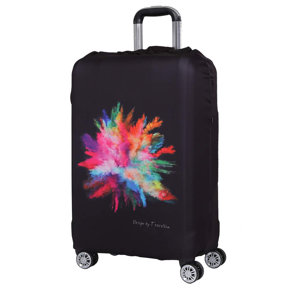 Чехол для чемодана Fabretti W1007 черный/разноцветный L