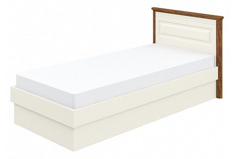 Кровать односпальная Мебель-Неман МН-126-18 90х200 см, белый/коричневый