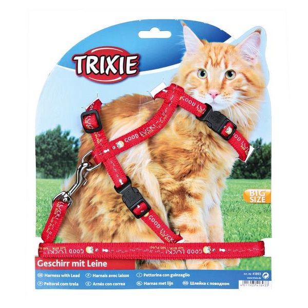 Шлейка с поводком для кошек Trixie Cat Harness XL размер 34 х 57 х 1,3 см в ассортименте