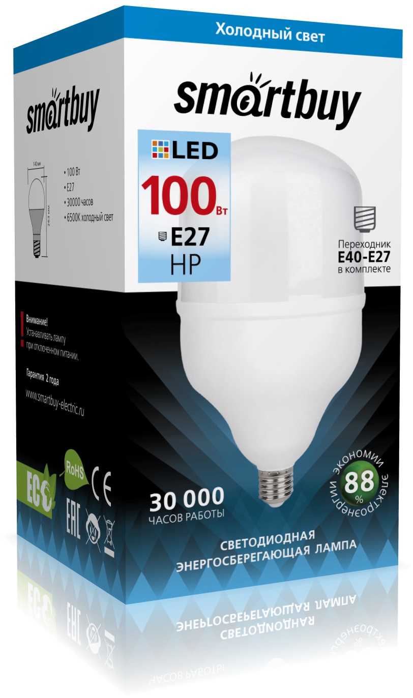 Светодиодная Лампочка SmartBuy SBL-HP-100-65K-E27