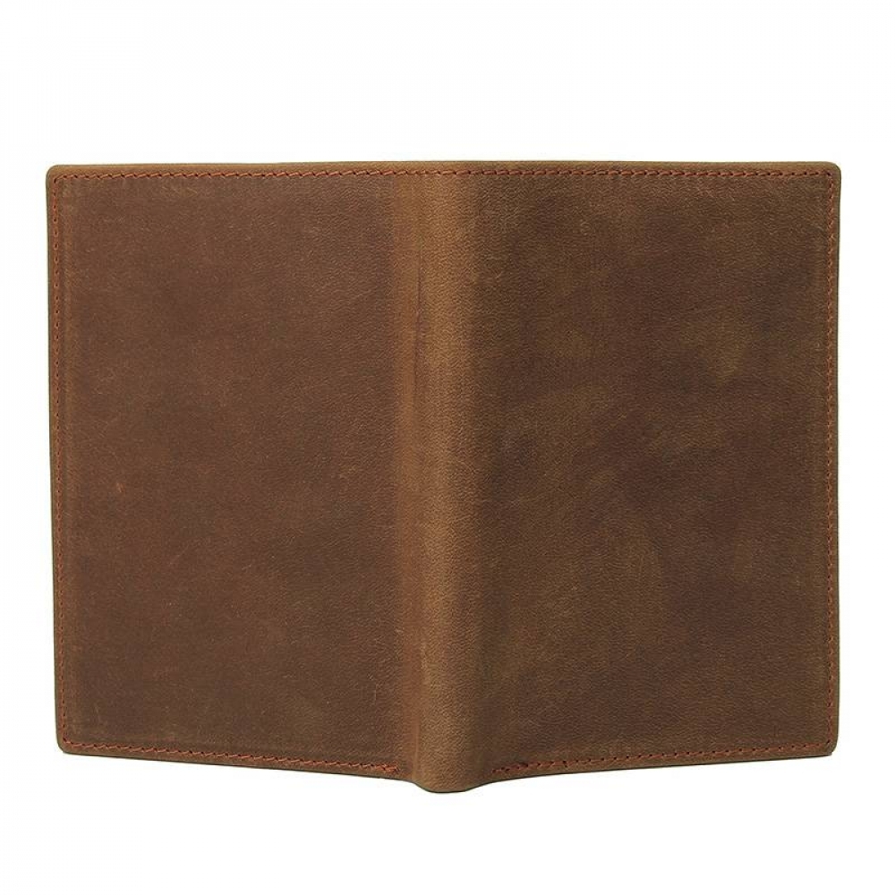 Обложка для паспорта из натуральной винтажной кожи "Кошелькофф"  коричневая 8436BN