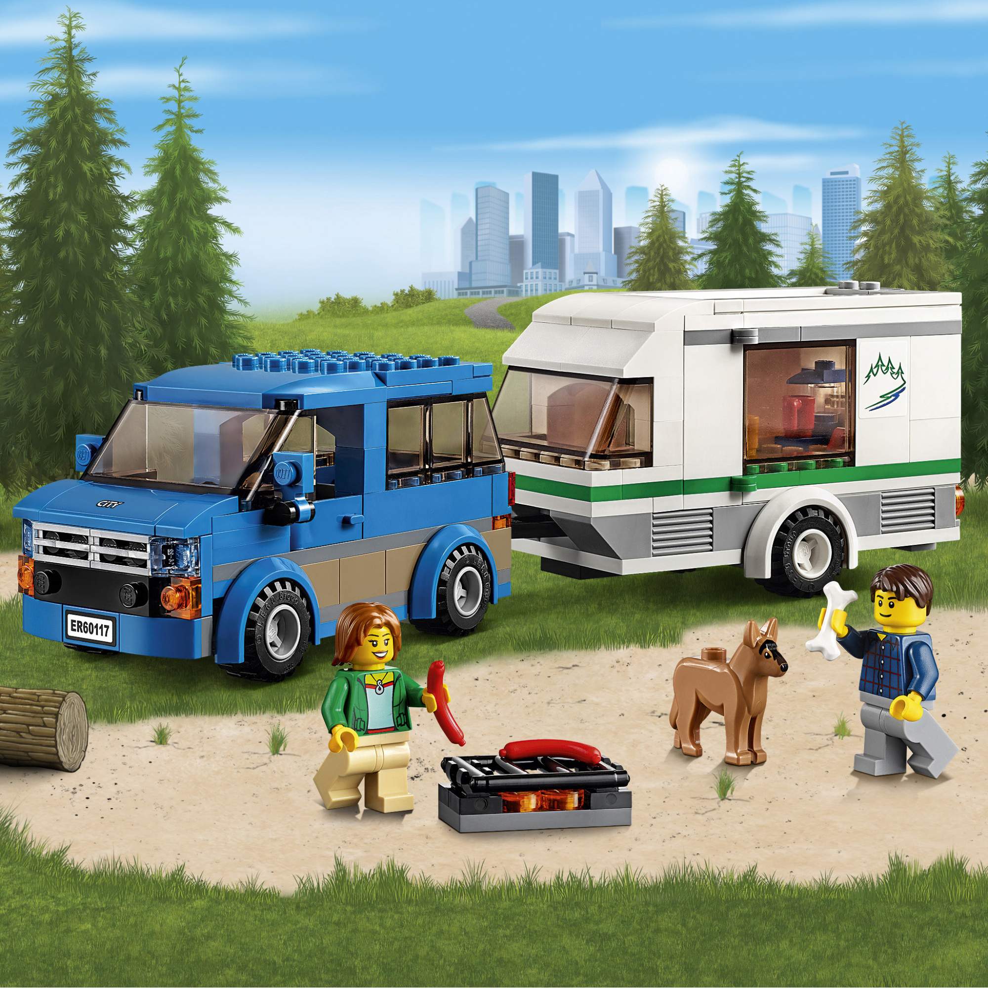 Купить конструктор LEGO City Great Vehicles Фургон и дом на колёсах  (60117), цены на Мегамаркет | Артикул: 100000075401