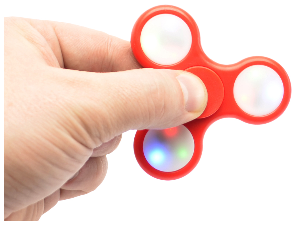 Купить светящийся спиннер, красный, 7 см Fidget Spinner, цены на Мегамаркет