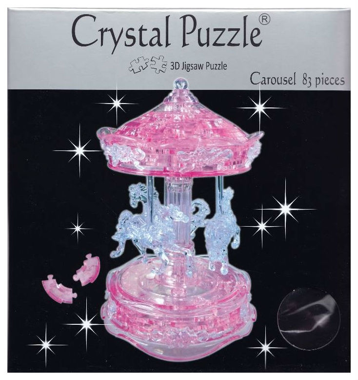 Игрушка Crystal Puzzle 3D Головоломка Карусель розовая