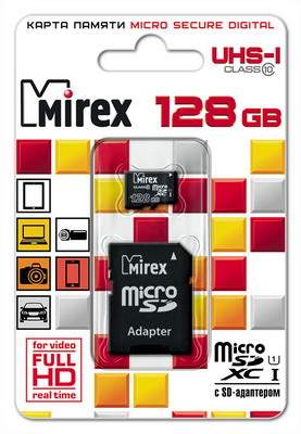 Карта памяти Micro SDХC MIREX 128GB - купить в ИП Трифанов, цена на Мегамаркет