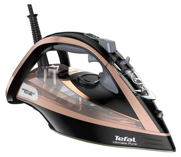 Утюг Tefal Ultimate Pure FV9867E0 Black/Gold, купить в Москве, цены в интернет-магазинах на Мегамаркет