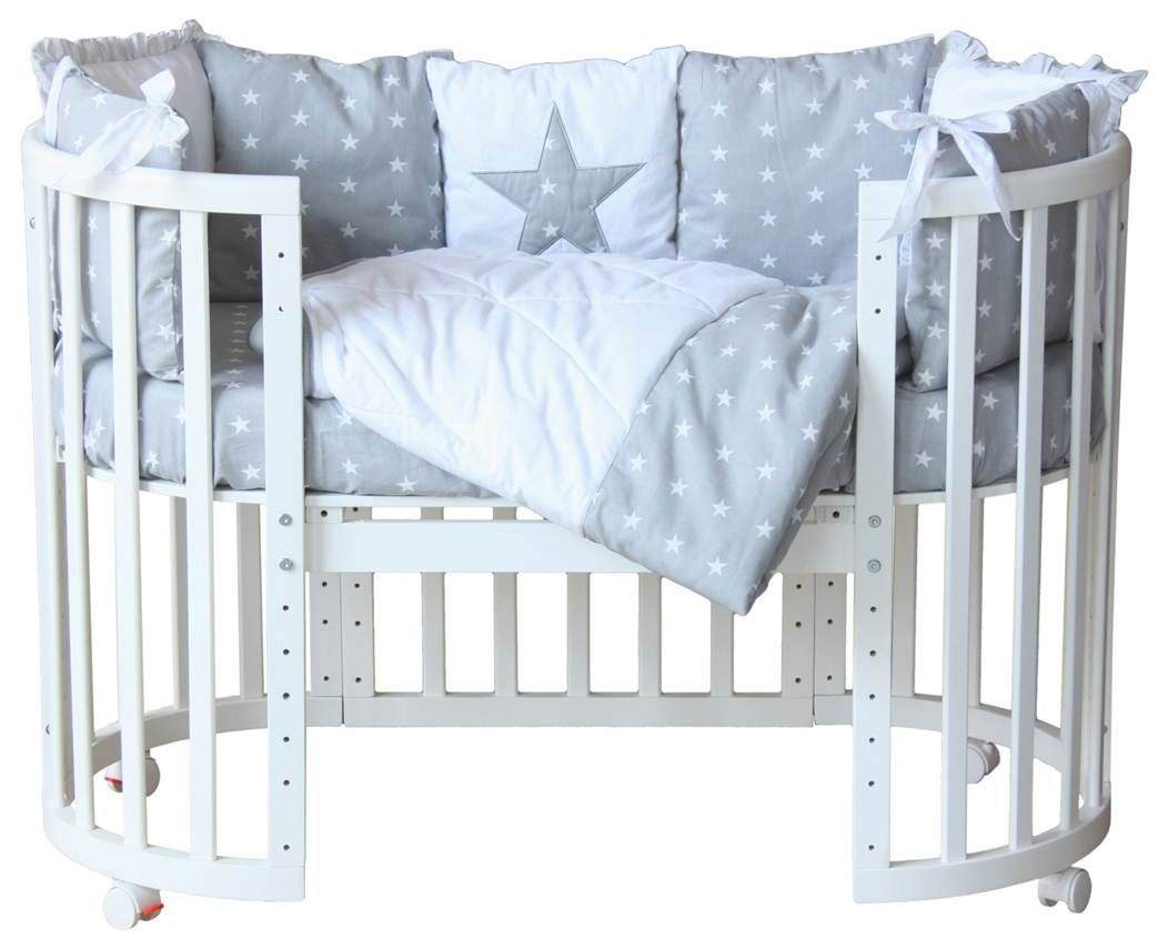 Круглая кроватка-трансформер для новорожденных