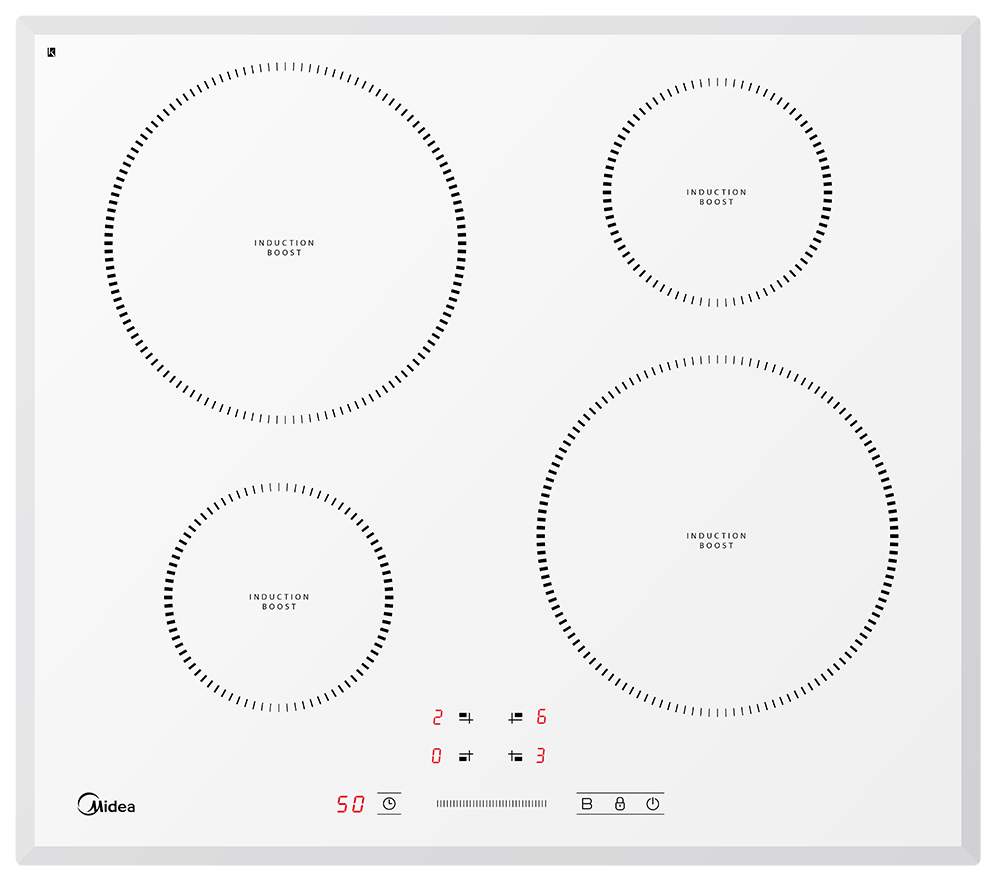 Встраиваемая варочная панель индукционная Midea MIH 64721FW White, купить в Москве, цены в интернет-магазинах на Мегамаркет