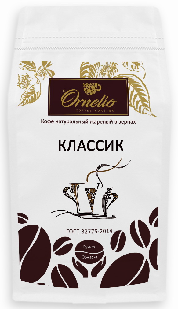 Кофе натуральный Ornelio жареный в зернах классик 1 кг - купить в Кофейная коллекция, цена на Мегамаркет