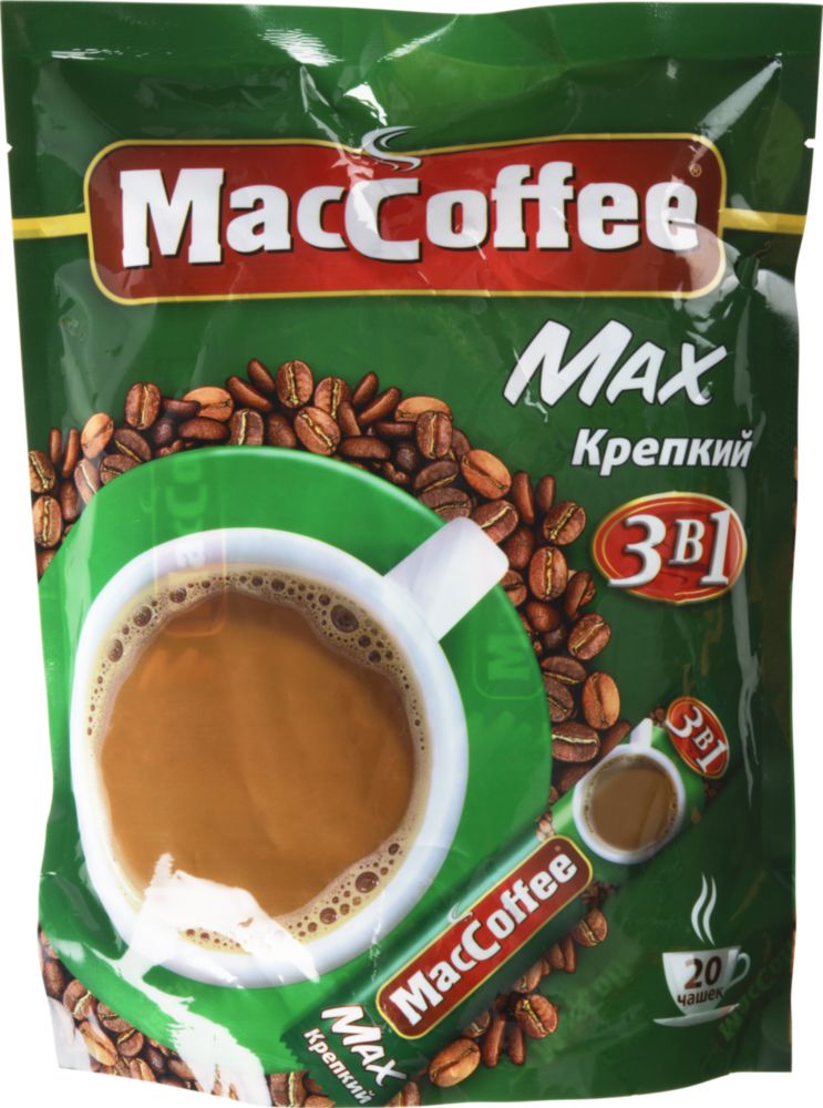 Купить кофейный напиток растворимый MacCoffee Max крепкий 3в1 16 г 20 шт., цены на Мегамаркет | Артикул: 100023256605