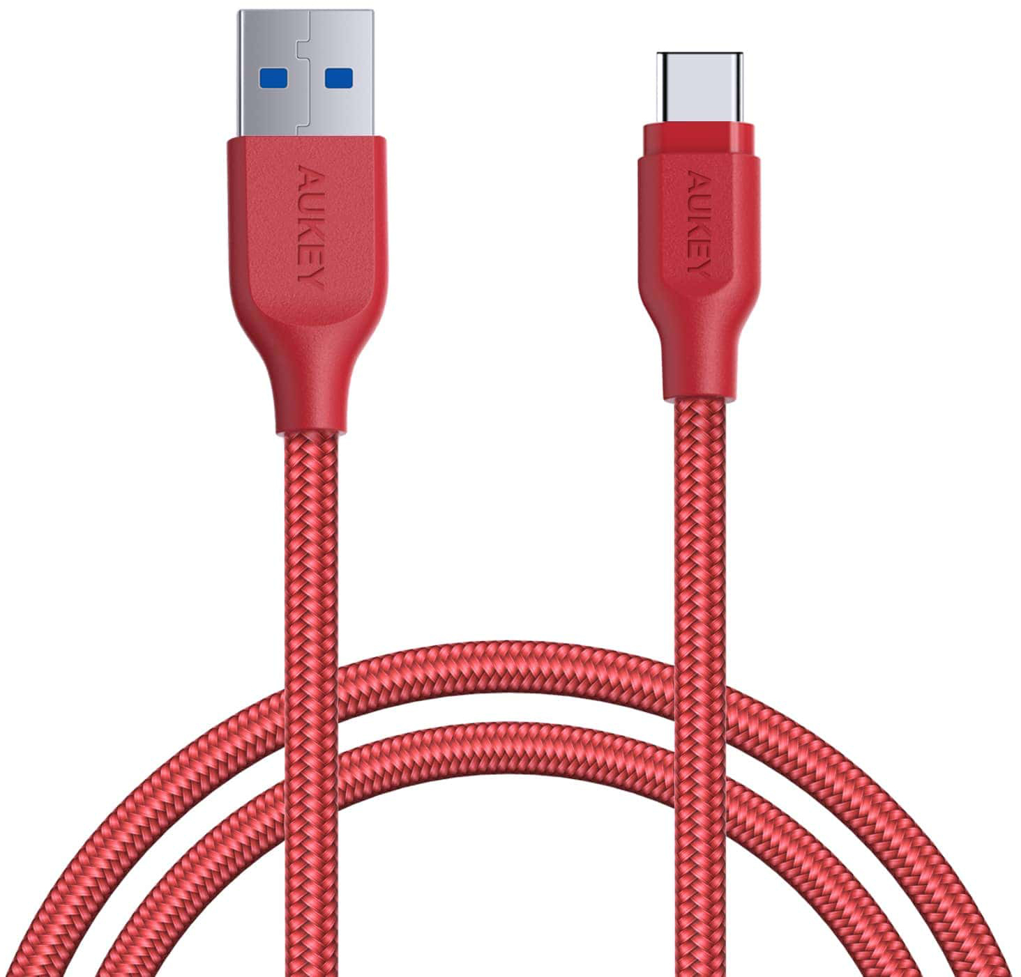 Кабель Aukey Braided Nylon USB-C to USB-A 3.1 1.2m Red (CB-AC1)