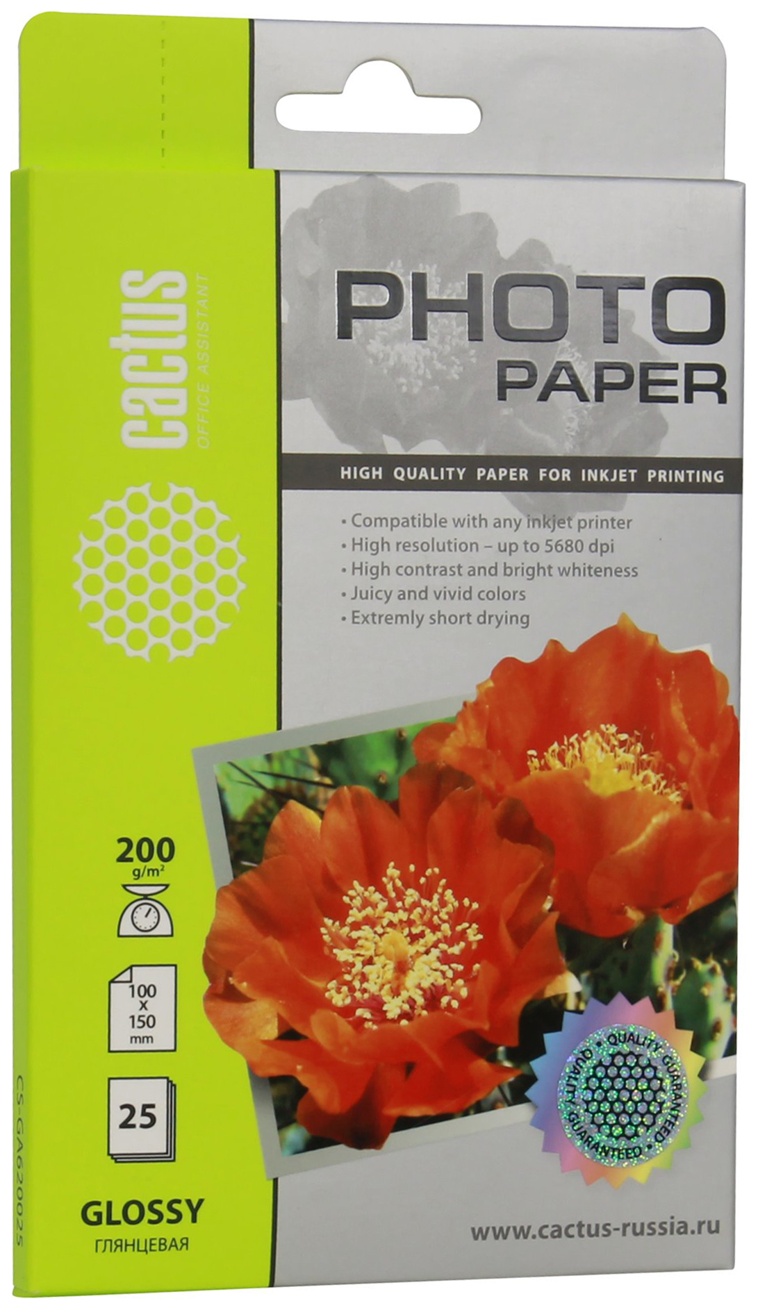 Фотобумага для принтера Cactus CS-GA620025 Белый 25 л