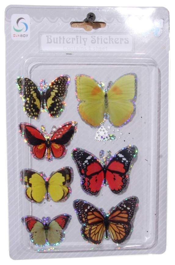 Butterfly 7. Наклейки "яркие бабочки". Бабочки 7 шт. Бабочка 7 см. Набор Safari бабочки - 7 штук