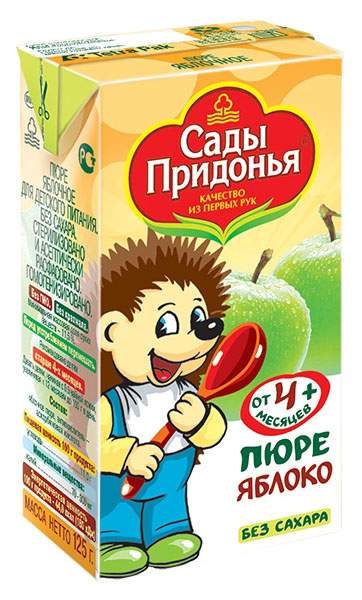 Пюре фруктовое Сады Придонья Яблоко с 4 мес. 125 г, 1 шт.