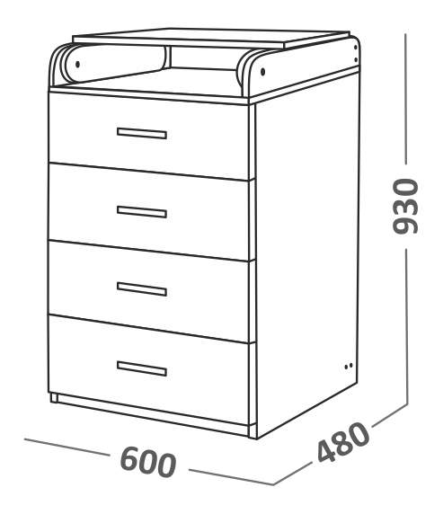 Пеленальный комод чертежи с размерами