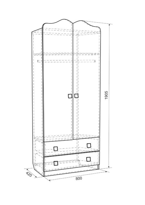 Платяной шкаф в детскую размеры