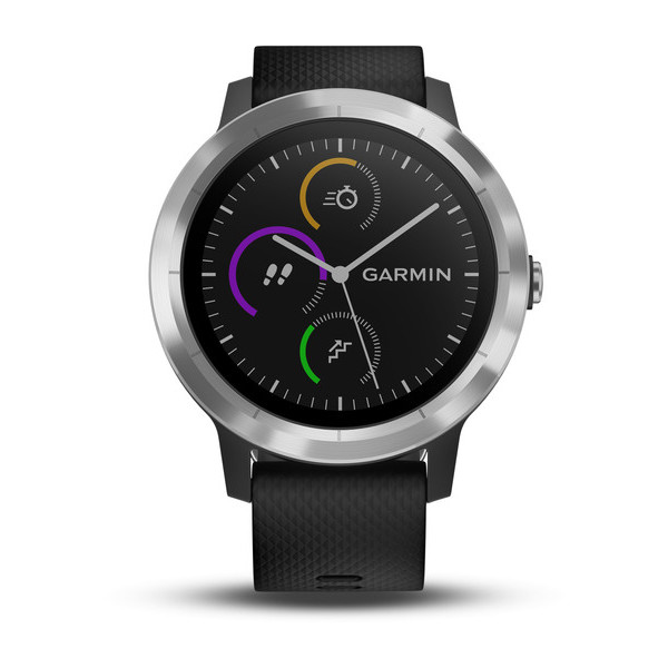 Garmin vivoactive 3 black silicone stainless steel on sale