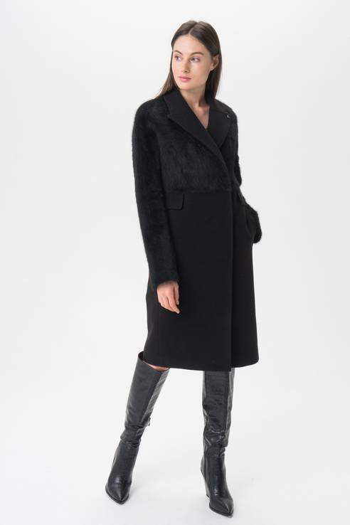 Пальто женское ElectraStyle 4-9008м-128/273 черное 42 RU