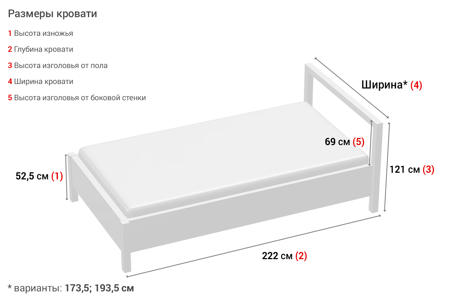 Кровать с подъёмным механизмом Hoff Бруно