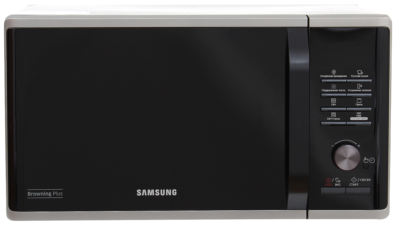 Микроволновая печь с грилем Samsung MG23K3515AS серебристый, черный - купить в Мегамаркет Москва Томилино, цена на Мегамаркет