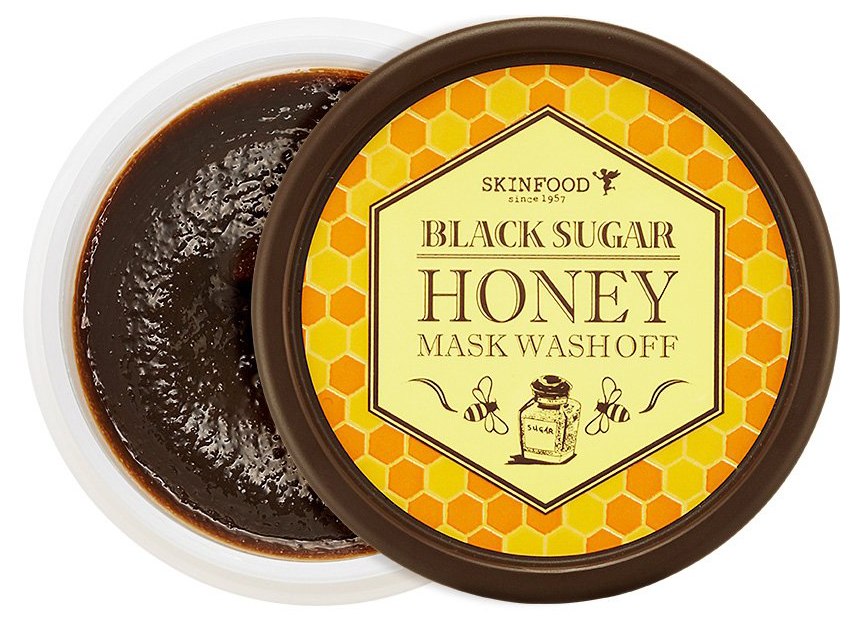 Honey mask отзывы. Skinfood маска медовая с черным сахаром Black Sugar Honey Mask. Скин Фууд маска скраб черный сахар и мед. Skinfood Black Sugar Mask купить.