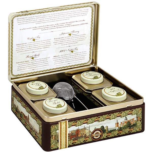 Подарочный набор чай Hilltop английская чайная шкатулка 200 г