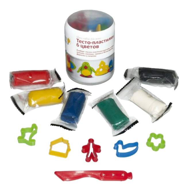 Набор для лепки из пластилина Genio Kids Тесто-пластилин 6 цветов