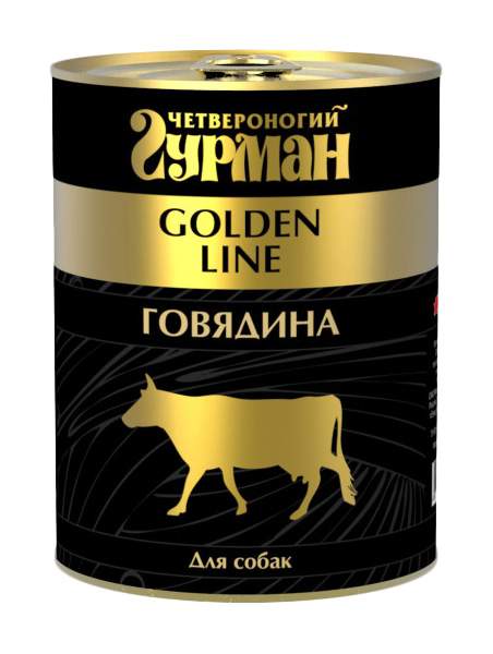 Консервы для собак Четвероногий Гурман Golden Line, говядина, 6шт по 340г - купить в OOO Четвероногий Гурман Москва (со склада Мегамаркет), цена на Мегамаркет