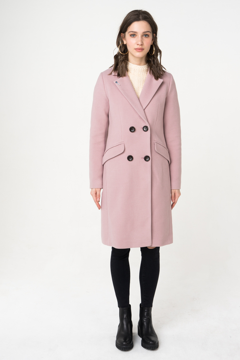 Пальто женское ElectraStyle 4-9022-128 розовое 42 RU