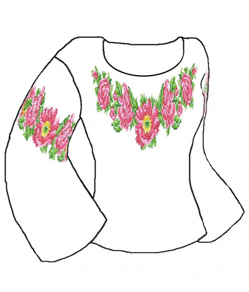Набор для вышивания женской рубашки "Каролинка" КБСН/хб/-04 80х140 см