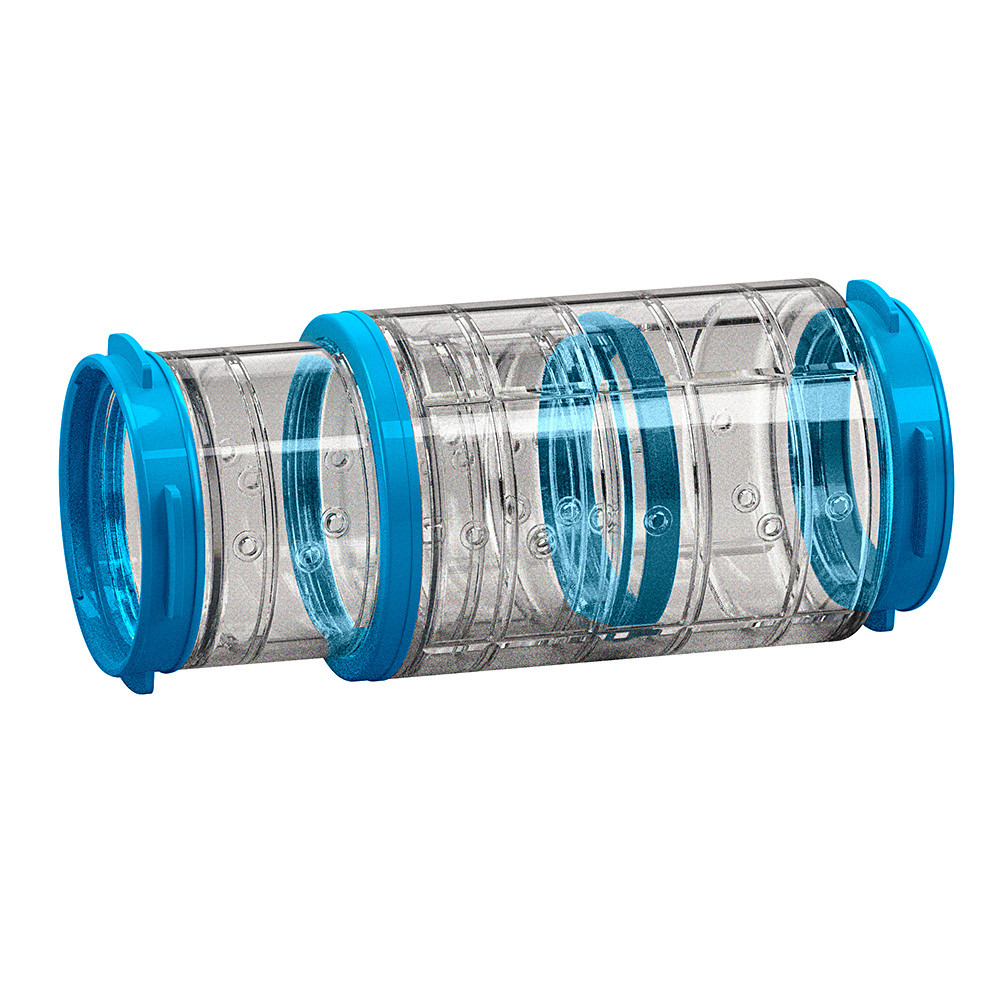 Тоннель для грызунов Ferplast пластик, 6х20.2 см, цвет прозрачный, голубой