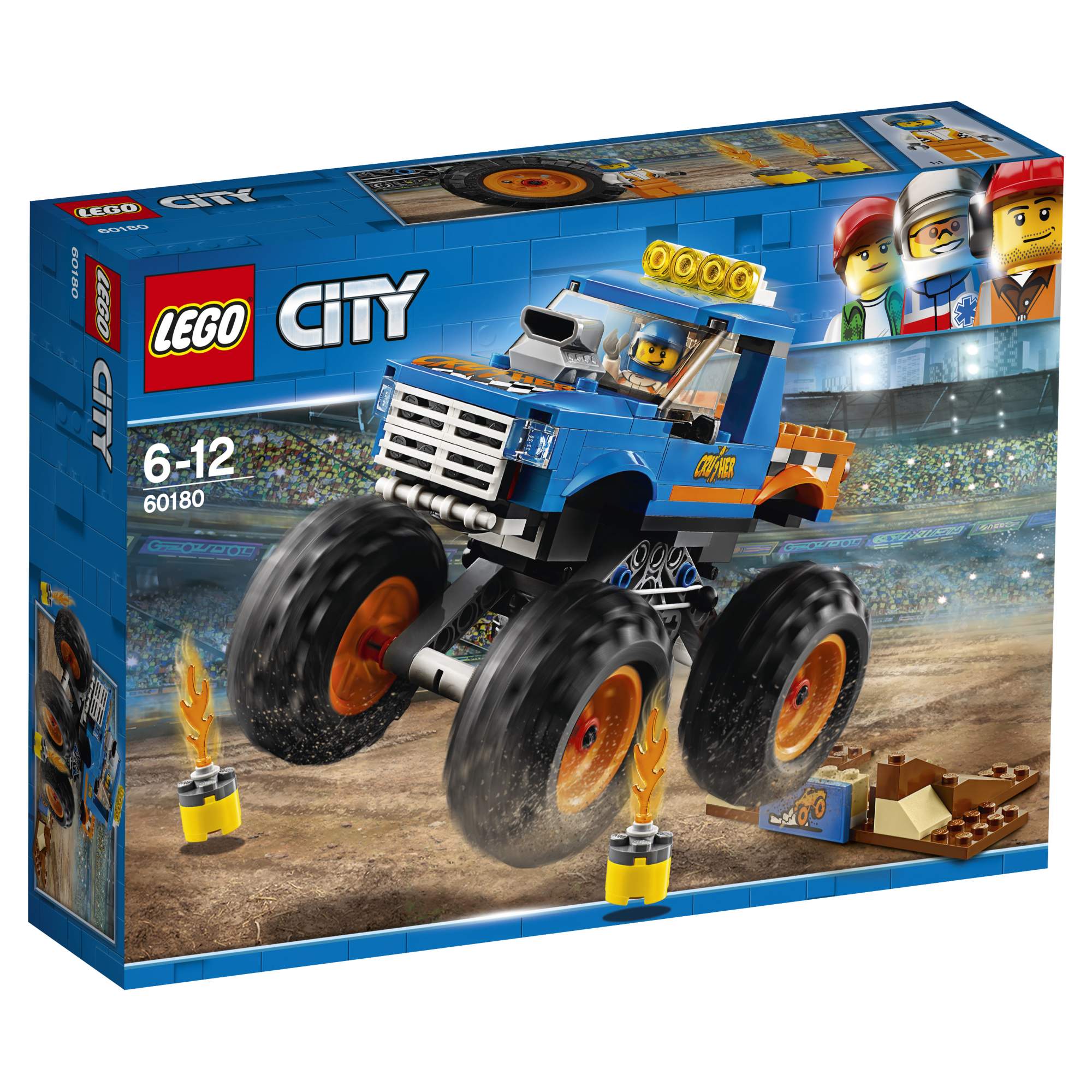 Отзывы о конструктор LEGO City Great Vehicles Монстр-трак (60180) - отзывы  покупателей на Мегамаркет | конструкторы LEGO 60180 - 100023250908