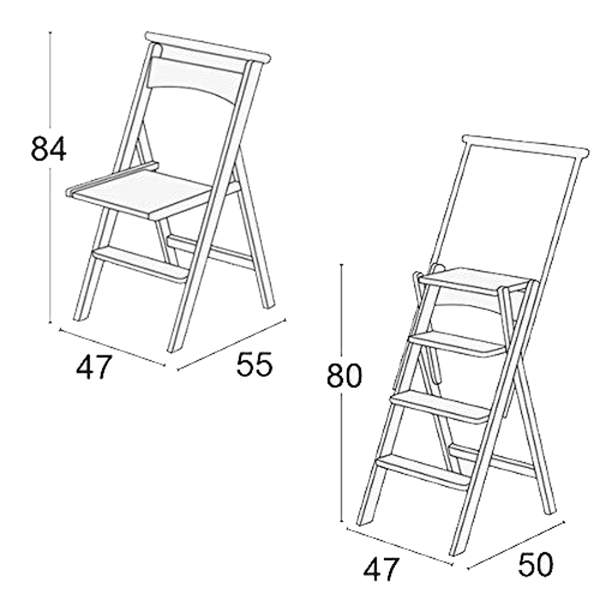 Чертеж стула стремянки из дерева