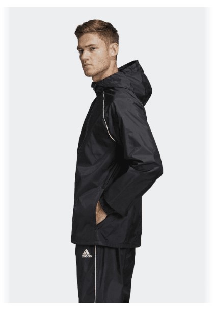 Adidas core 18 store rain jacket black