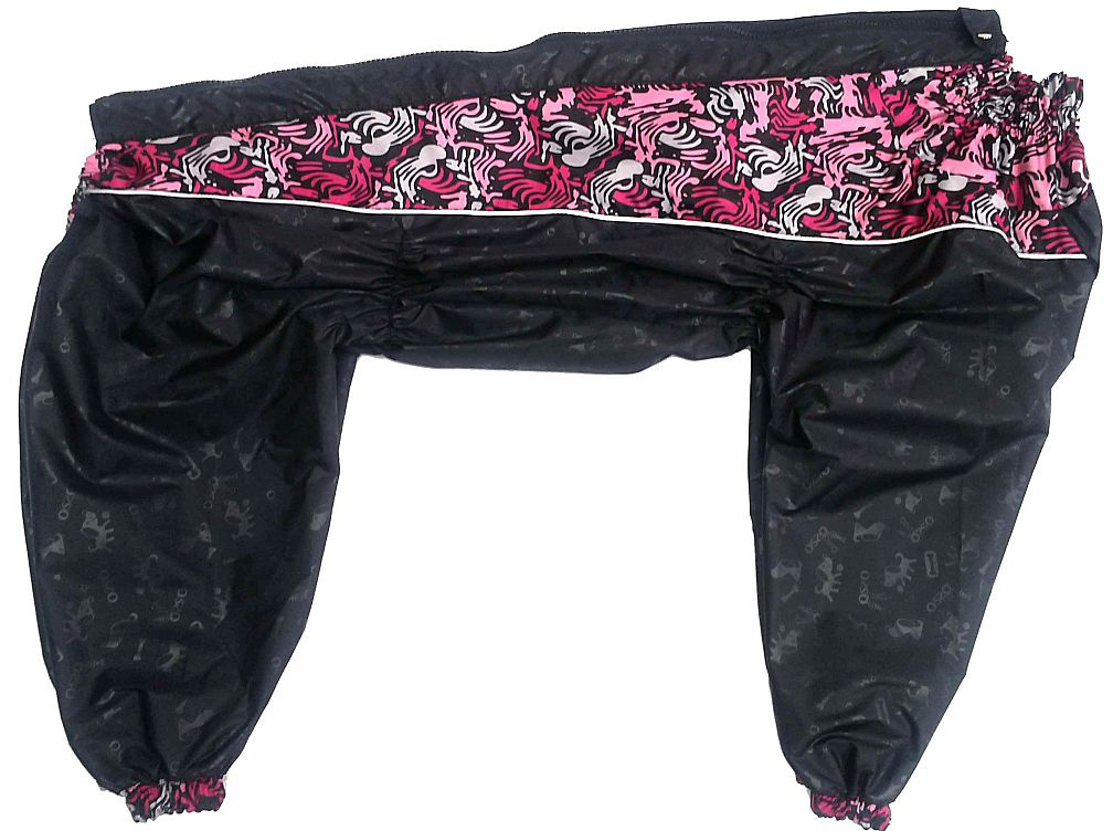 Дождевик для собак OSSO Fashion со вставками, женский, черный,  длина спины 55-2