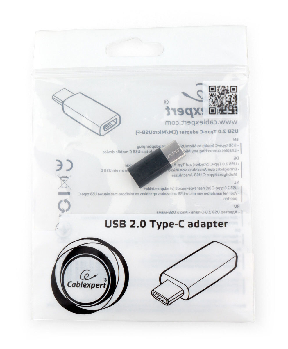 Переходник USB Cablexpert, USB Type-C/USB MicroB (F)(A-USB2-CMmF-01),  купить в Москве, цены в интернет-магазинах на Мегамаркет