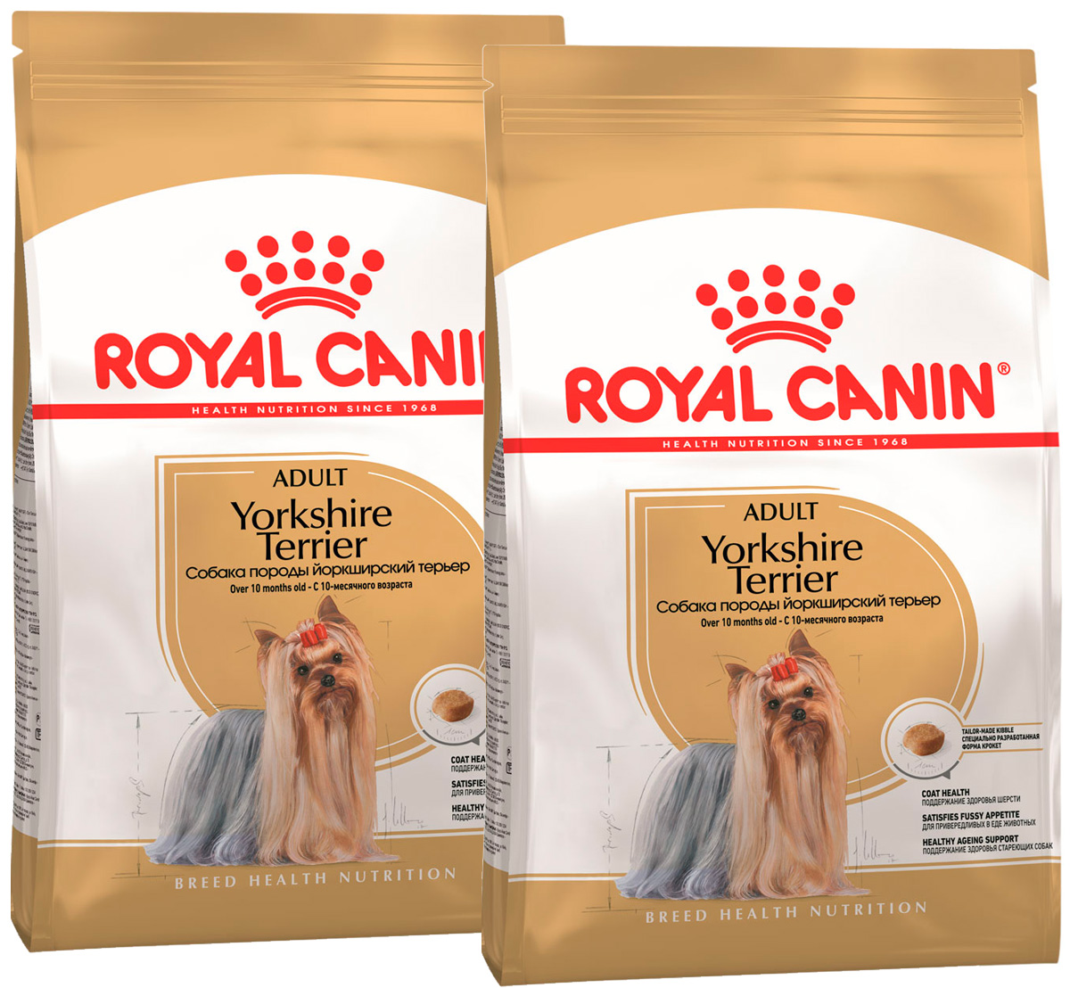 Купить сухой корм для собак ROYAL CANIN YORKSHIRE TERRIER ADULT йоркширский терьер, 2шт по 0,5 кг, цены на Мегамаркет | Артикул: 100042668561