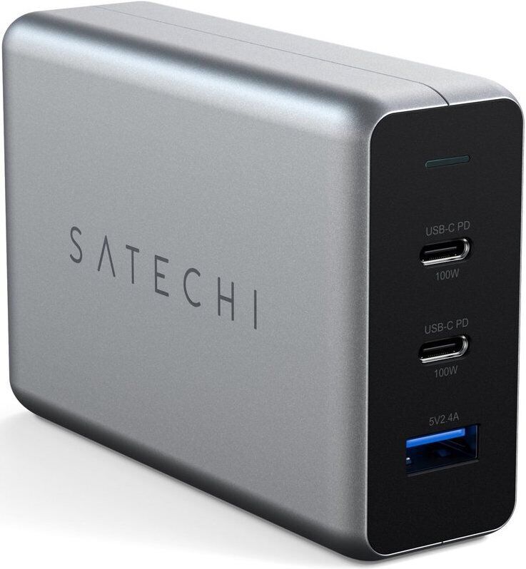 Сетевое зарядное устройство Satechi Compact Gan Charger, 1 USB/2 USB Type-C, 20 A, grey