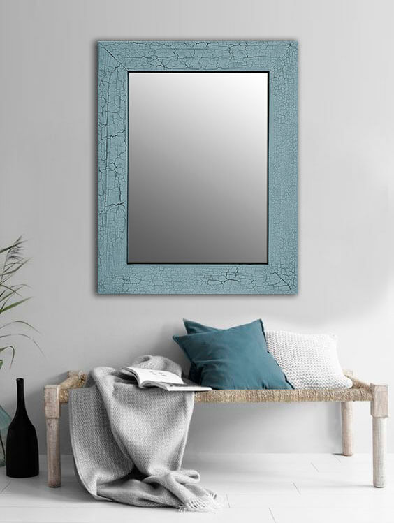 Настенное зеркало Кракелюр Голубой 04-0123-65х80 Дом Корлеоне