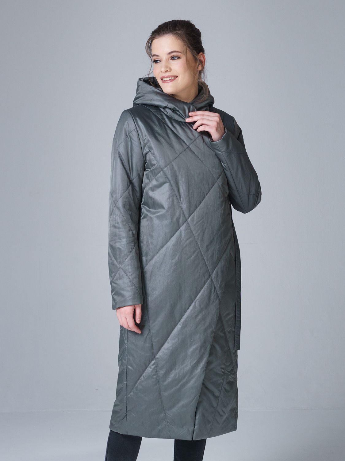 Пальто женское OHARA MC-21711 серое 42 RU