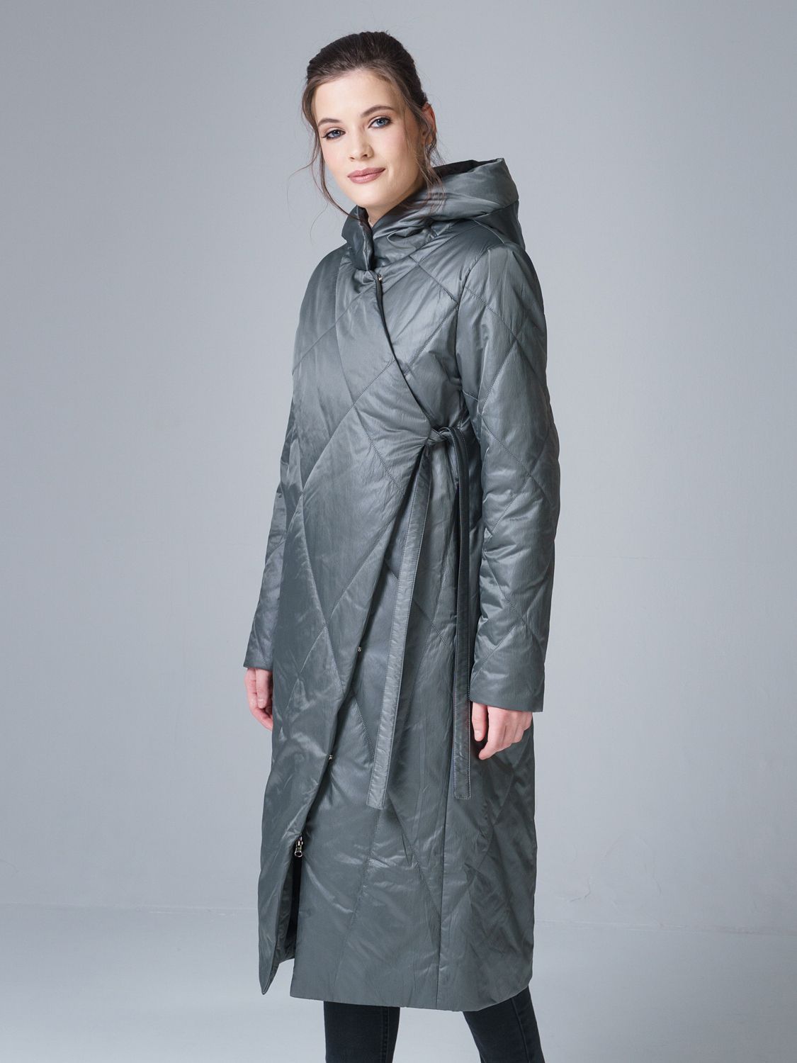 Пальто женское OHARA MC-21711 серое 42 RU