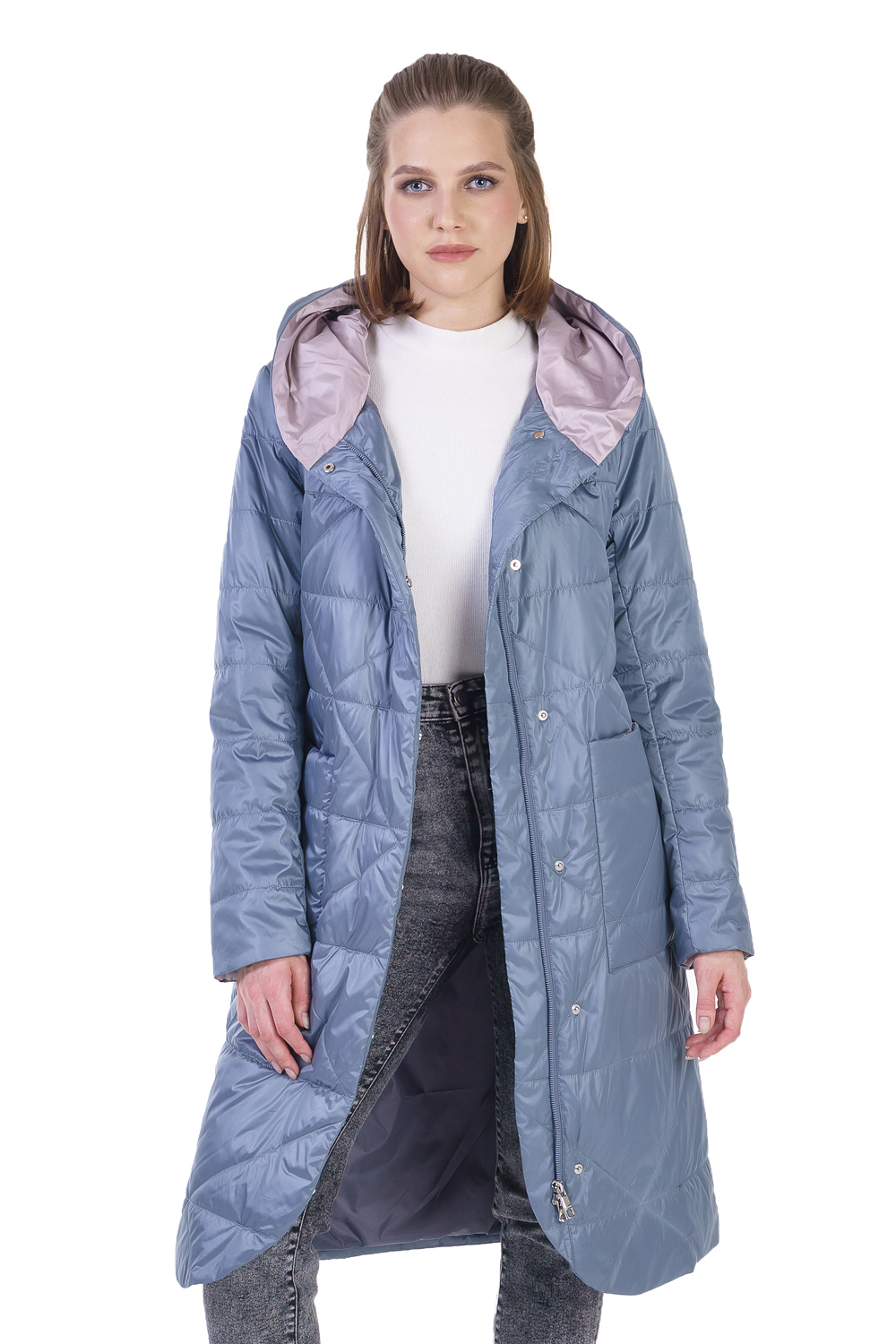 Пальто женское OHARA CC-21700 голубое 42 RU